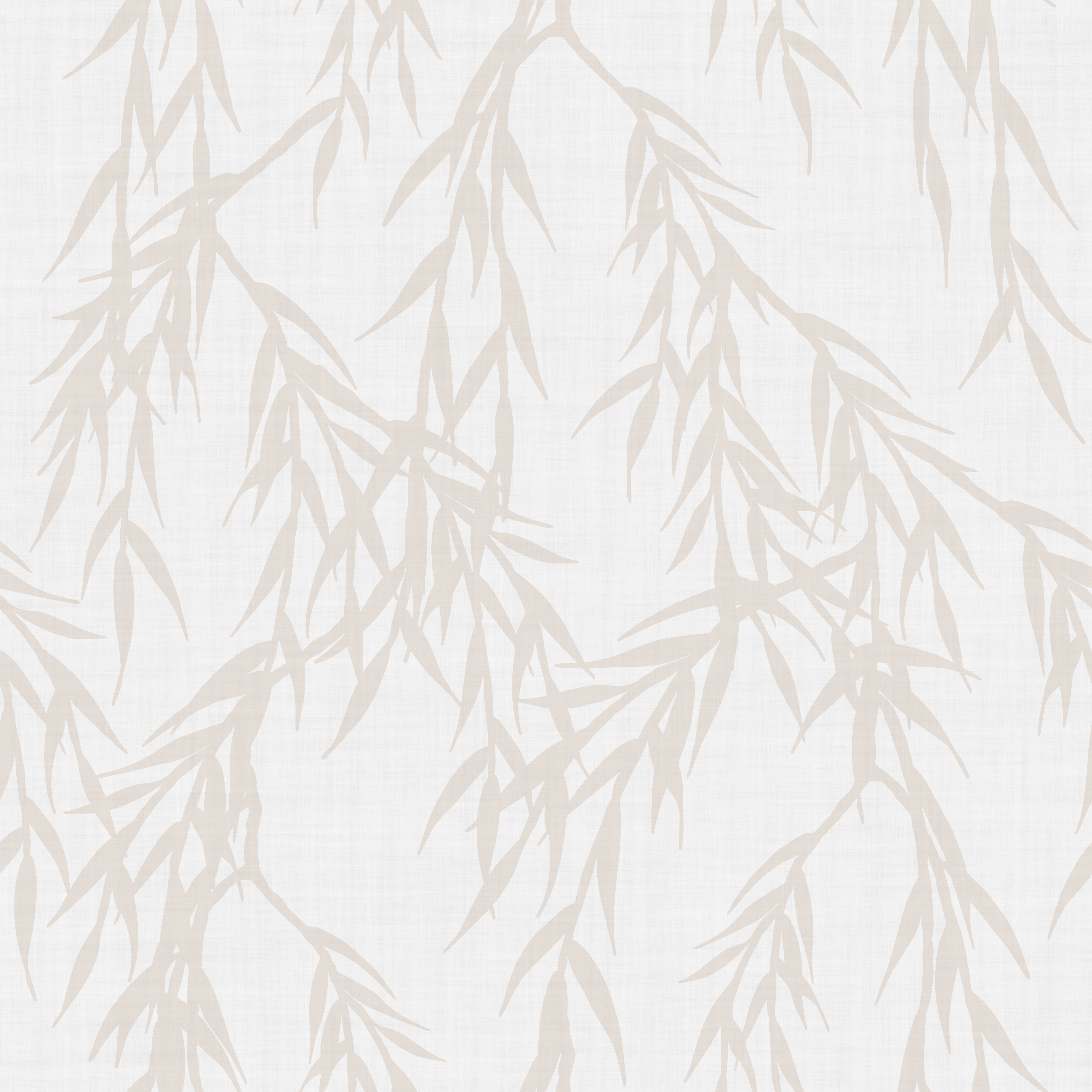 Pattern of beige leaves on a light gray background